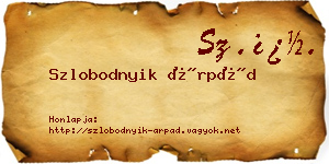 Szlobodnyik Árpád névjegykártya
